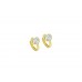 Fashion Hoop Huggies Bali Earrings Yellow Gold Plated heart shape zircon stone